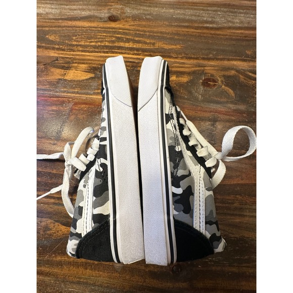 Vans Old Skool Kids Camo Low‎ Top Sneakers Black White Gray Size 3 Youth - Picture 8 of 11